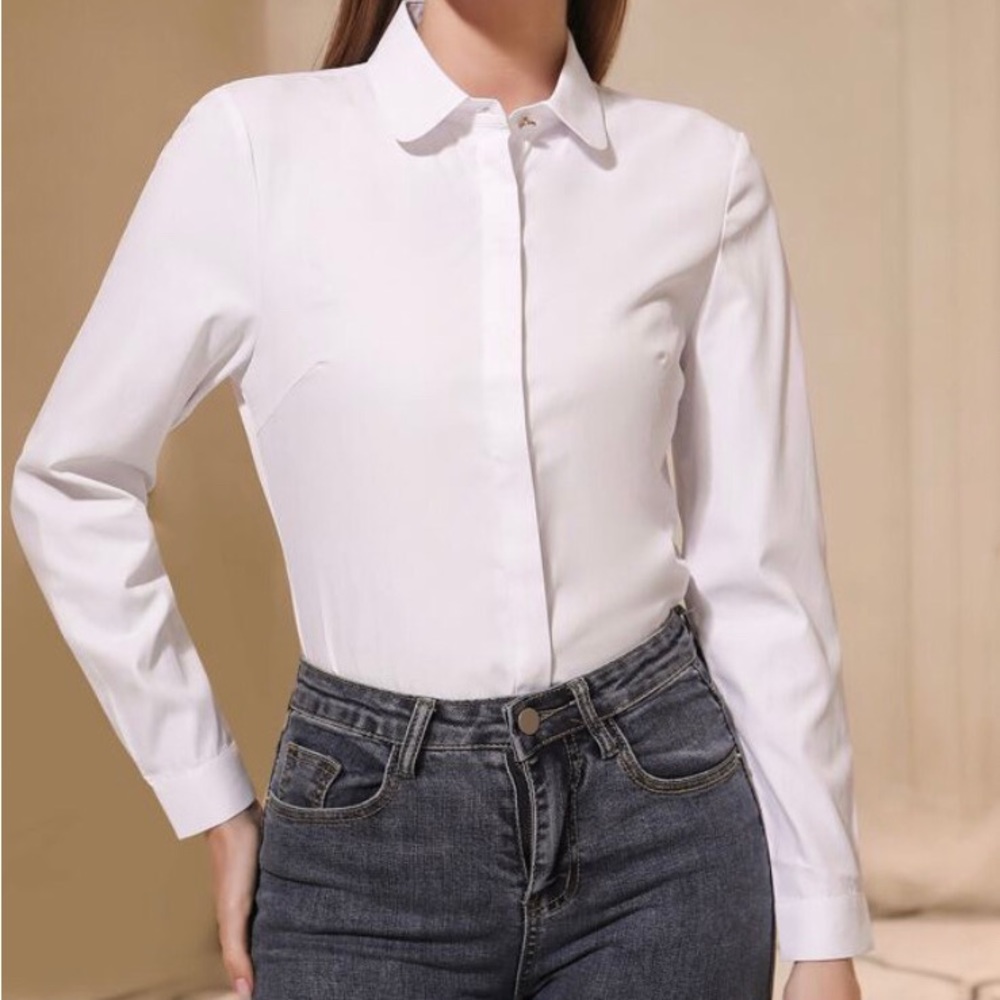 Button Down Shirt- Solid White